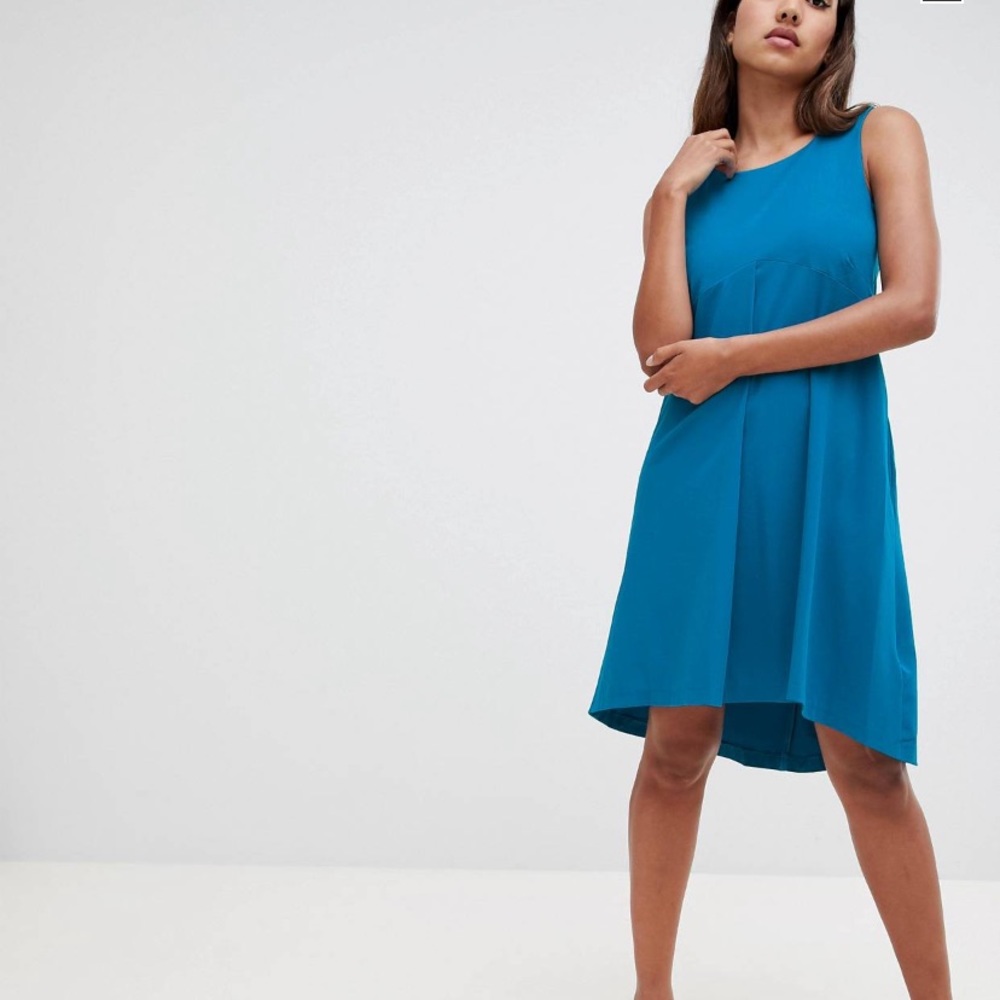 Teal-Turquoise Blue A-Line Dress By Closet London - Picture 4 of 10
